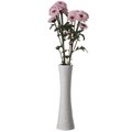 Uniquewise Contemporary Ceramic Textured Slim Hourglass Shape Table Vase Flower Holder, White QI004361.WT